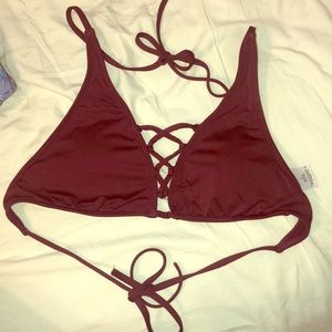 Maroon bikini top